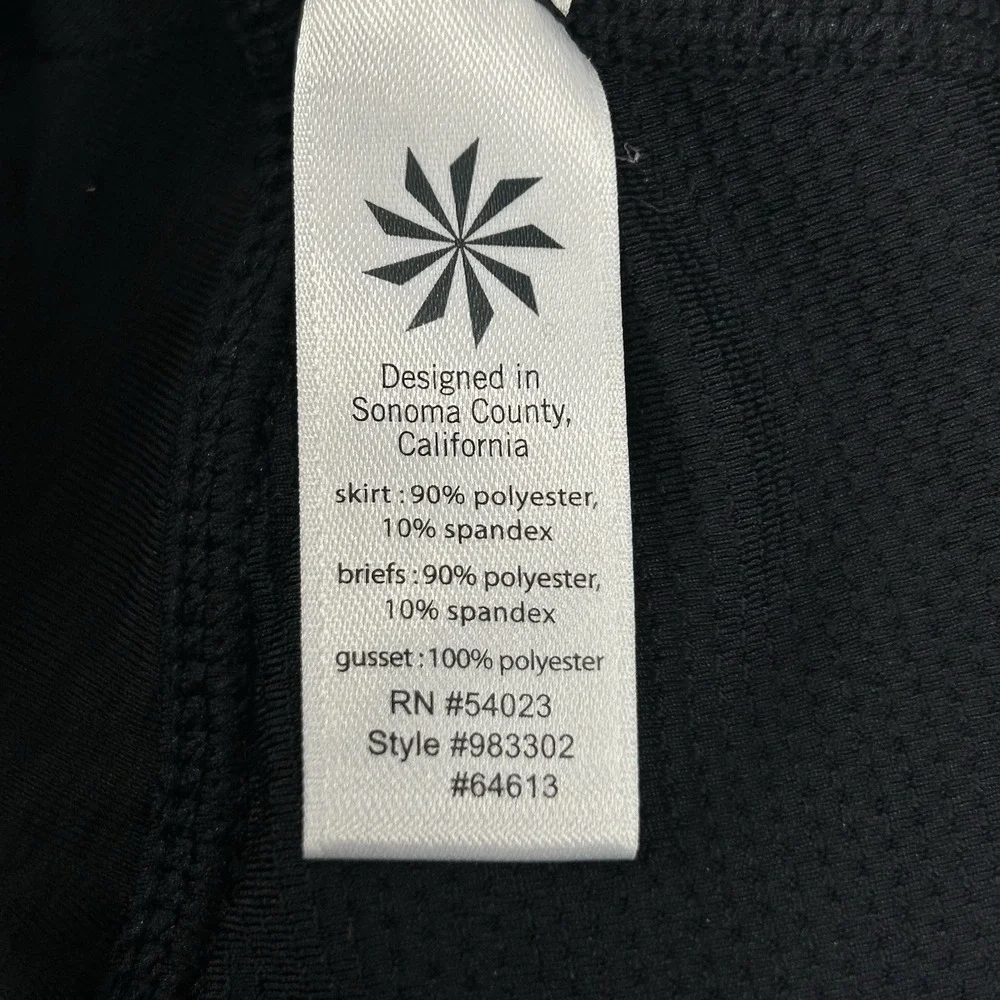 Athleta Stripe Swagger Skort Women Size Large Black Tennis Golf 983302‎